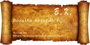 Bozsits Kristóf névjegykártya