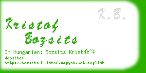 kristof bozsits business card